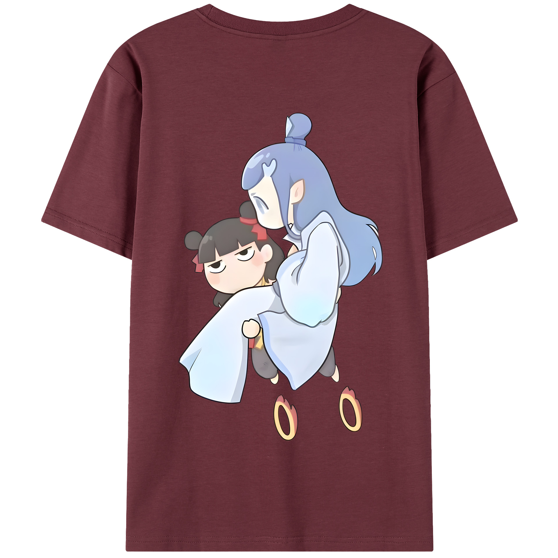 （画像用） Ne Zha 2 ナタ 魔童の大暴れ 綿100％半袖Tシャツ（背面プリント）